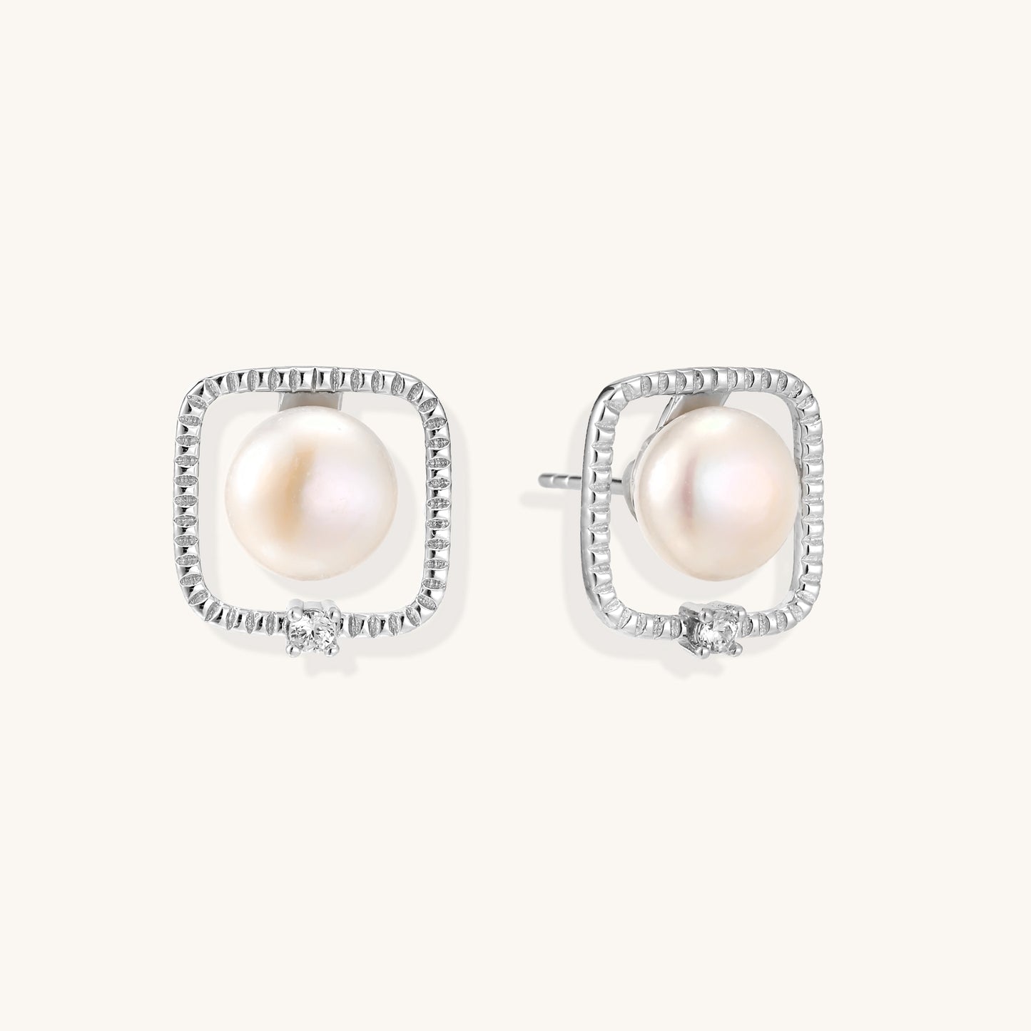 Square Pearl Studs