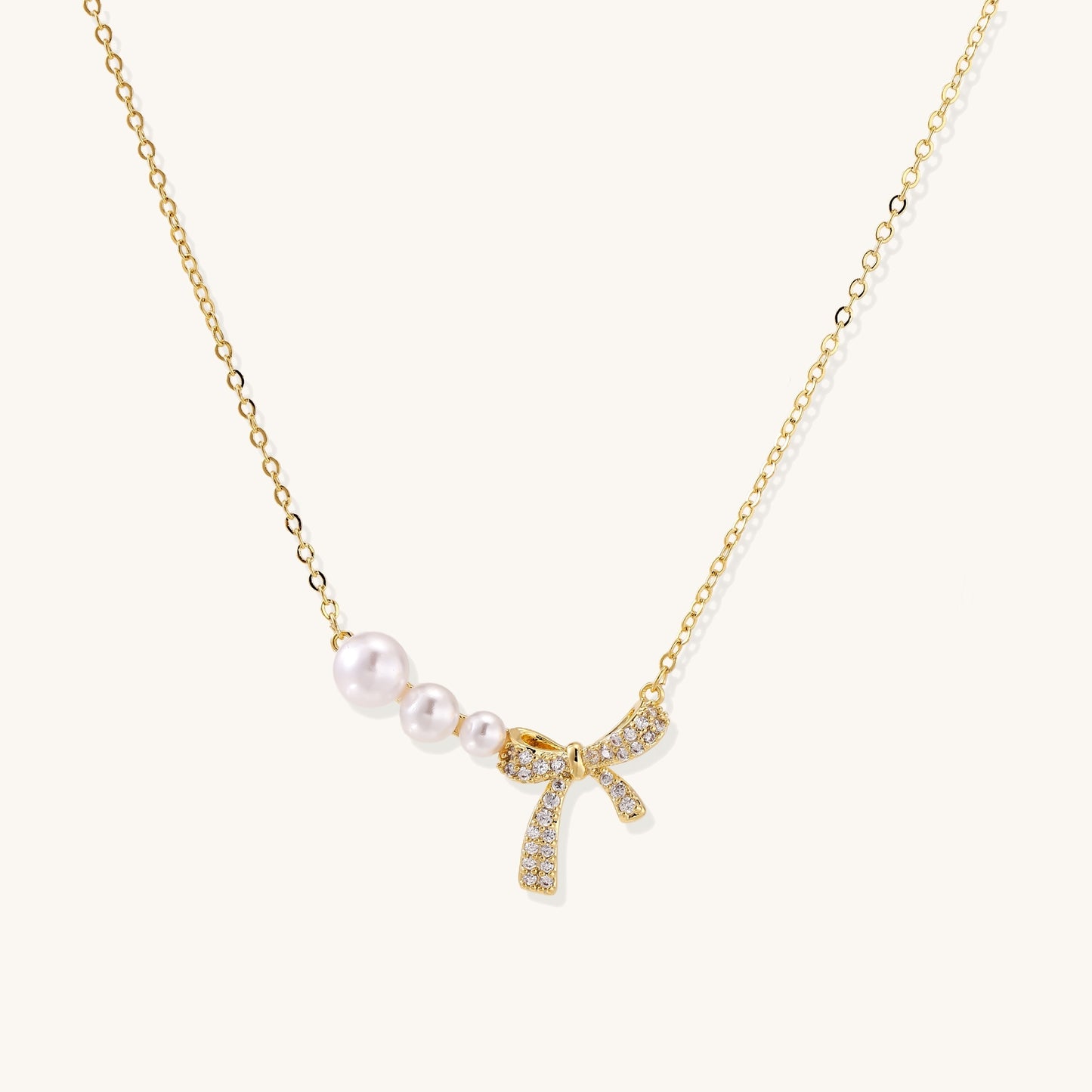 Self-Kindness Bow Pearl Necklace