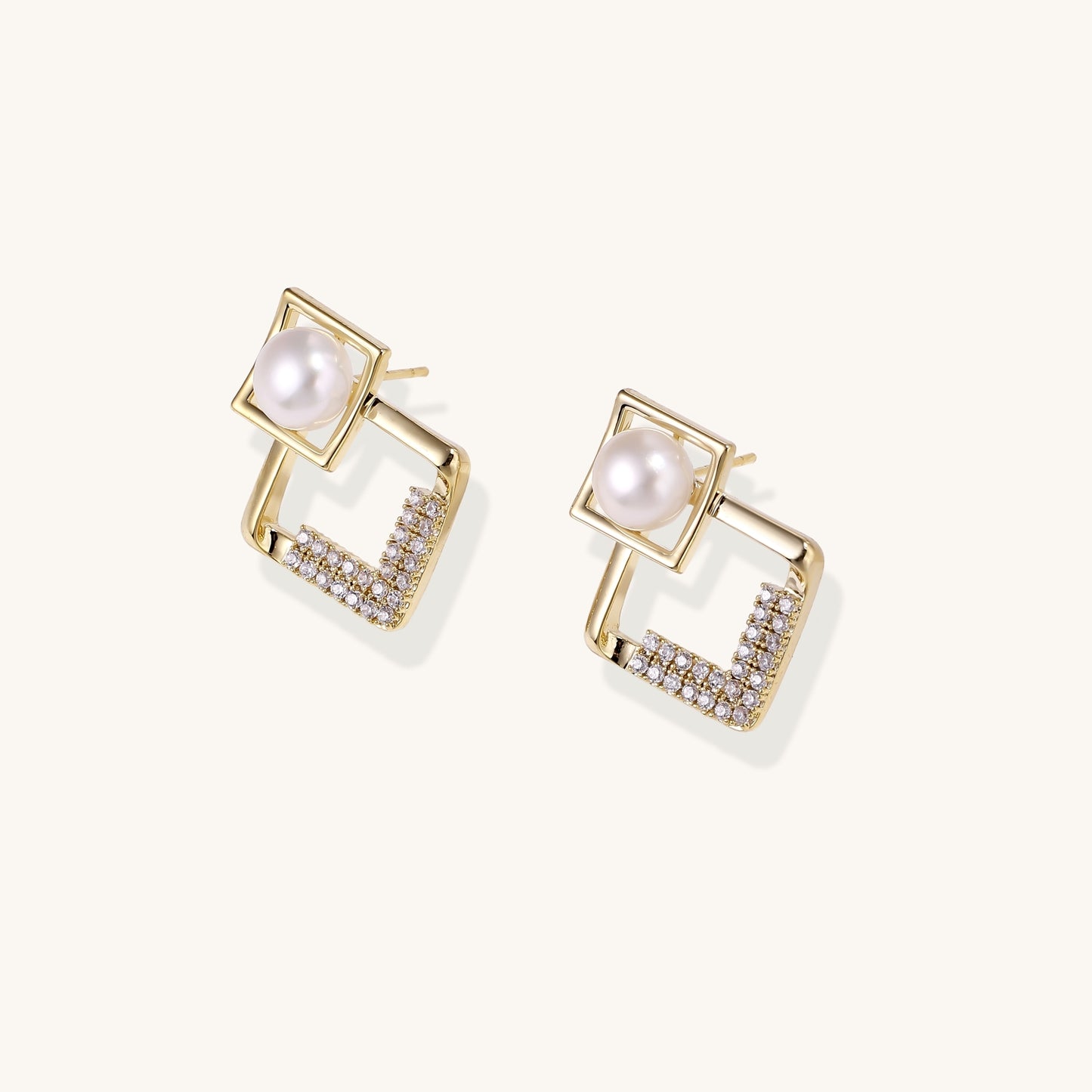 Gentle Confidence Pearl & Gold Earrings