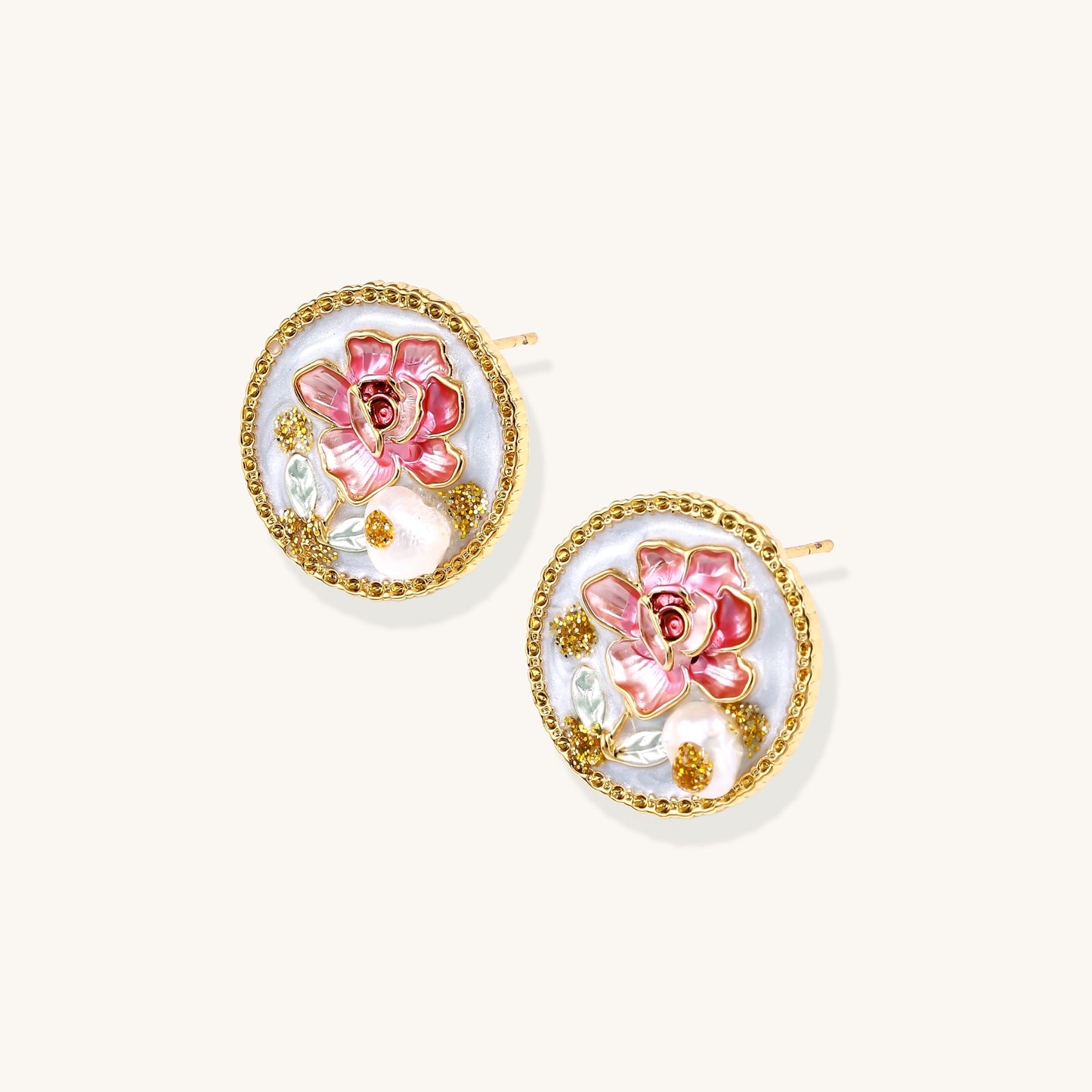 Self-Compassion Reminder Enamel Pearl Studs