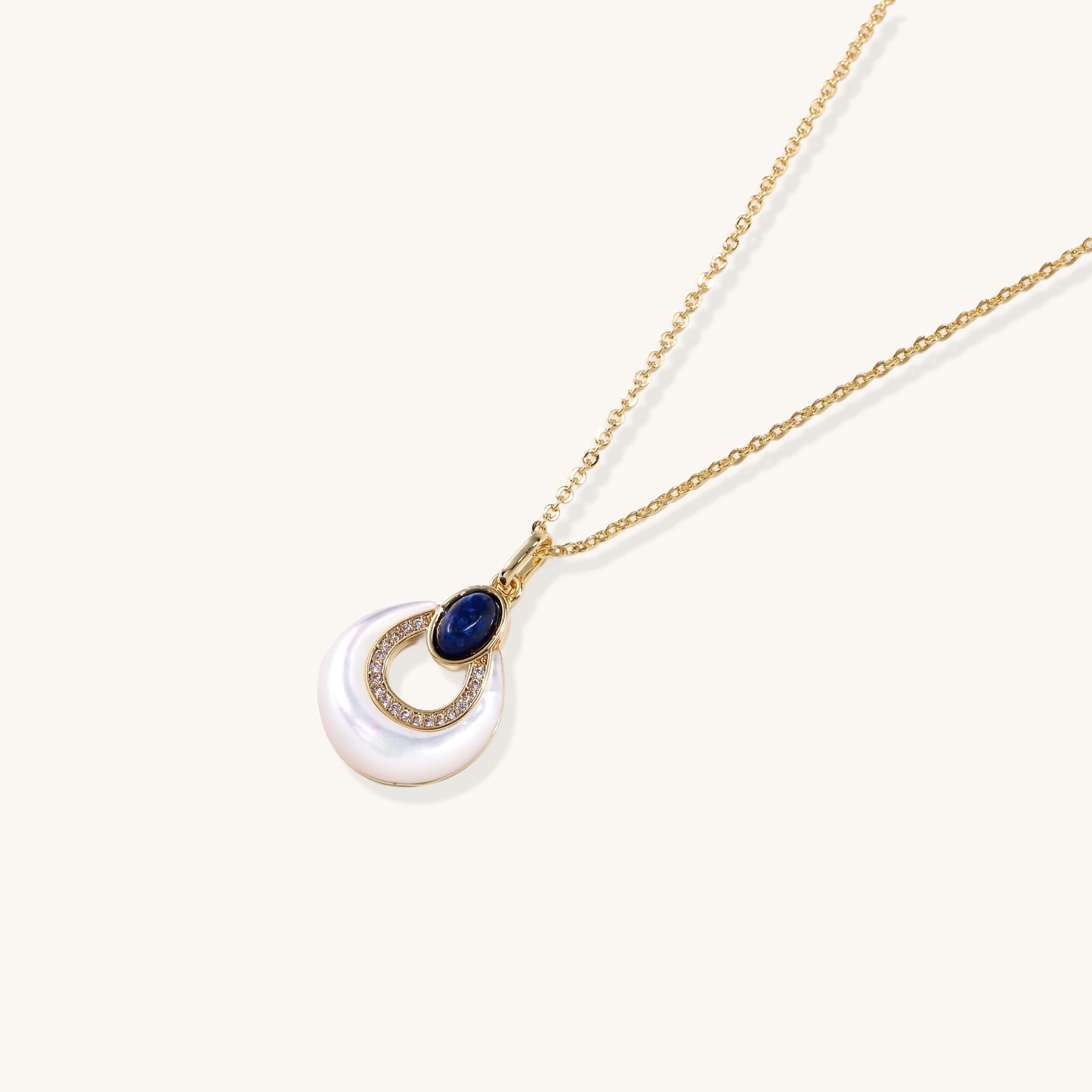 Gentle Confidence Pearl & Lapis Necklace