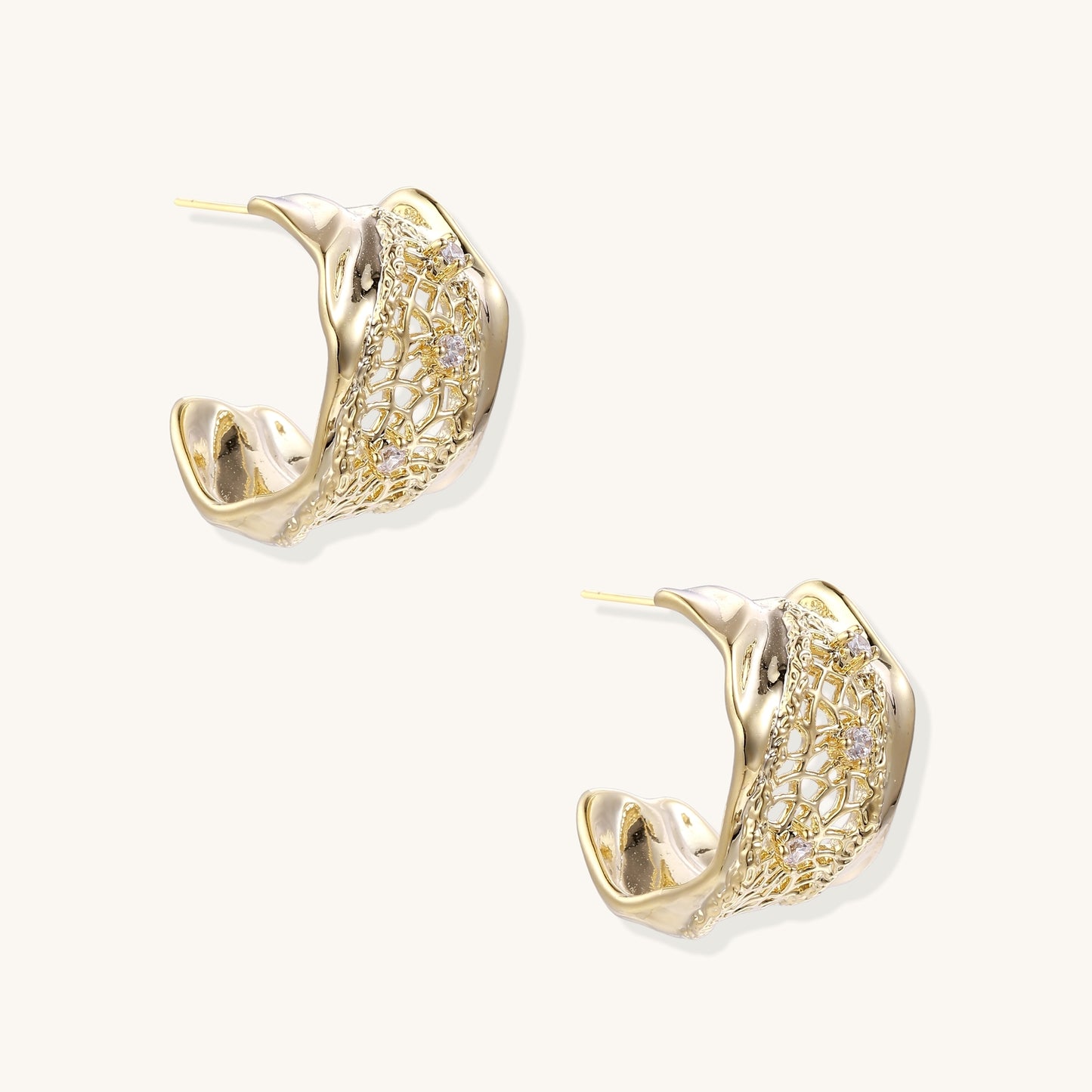 Golden Whisper Hoop Earrings