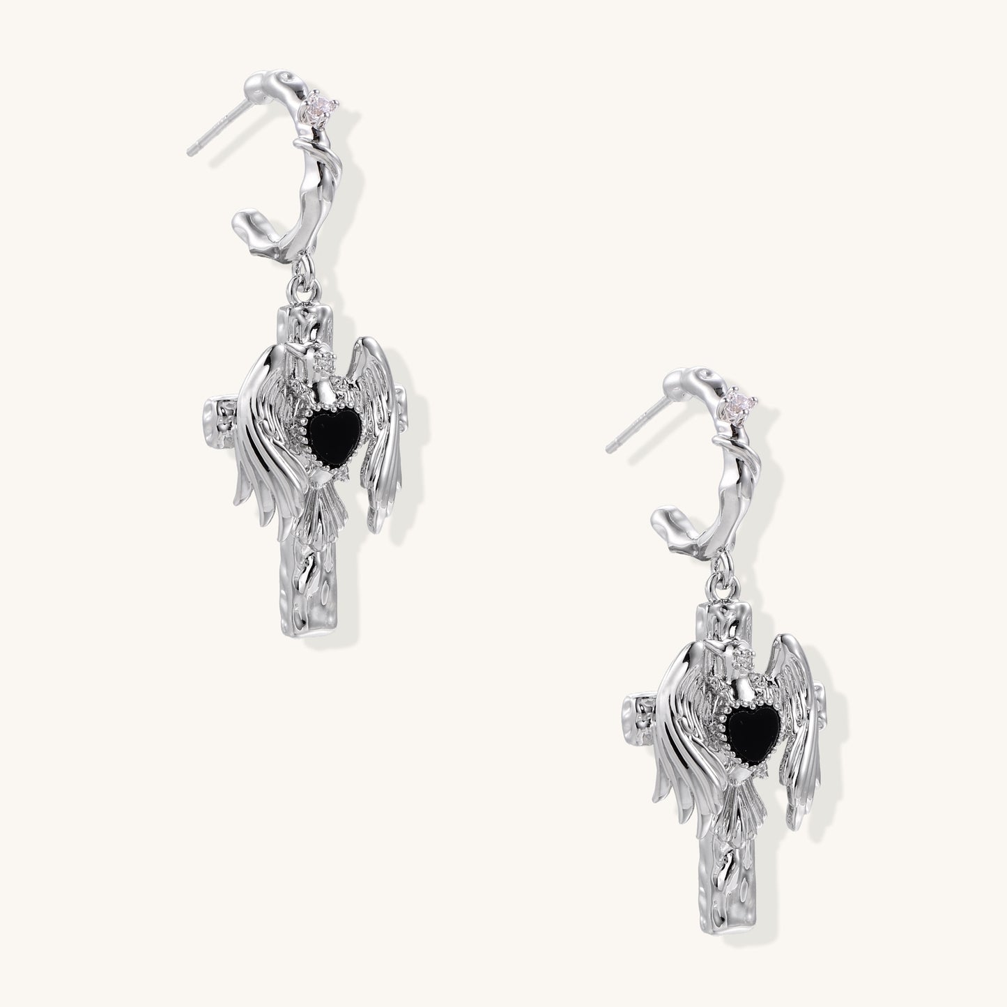 Crowned Heart Statement Earrings