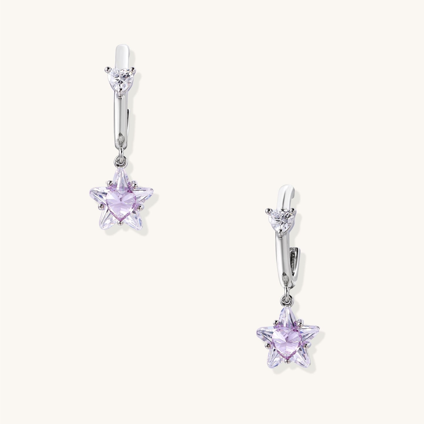 Crystal Heart Drop Earrings - Self-Love Energy