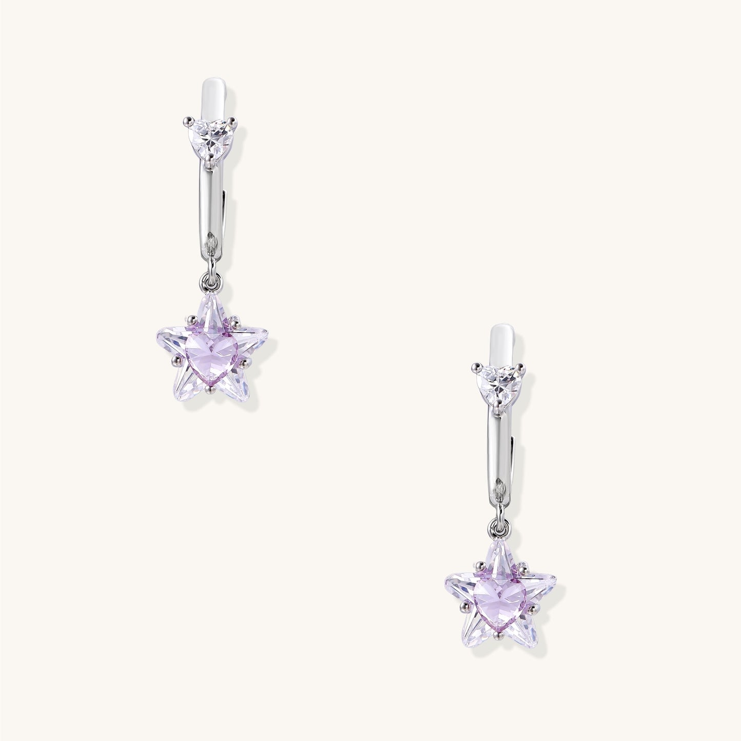 Crystal Heart Drop Earrings - Self-Love Energy