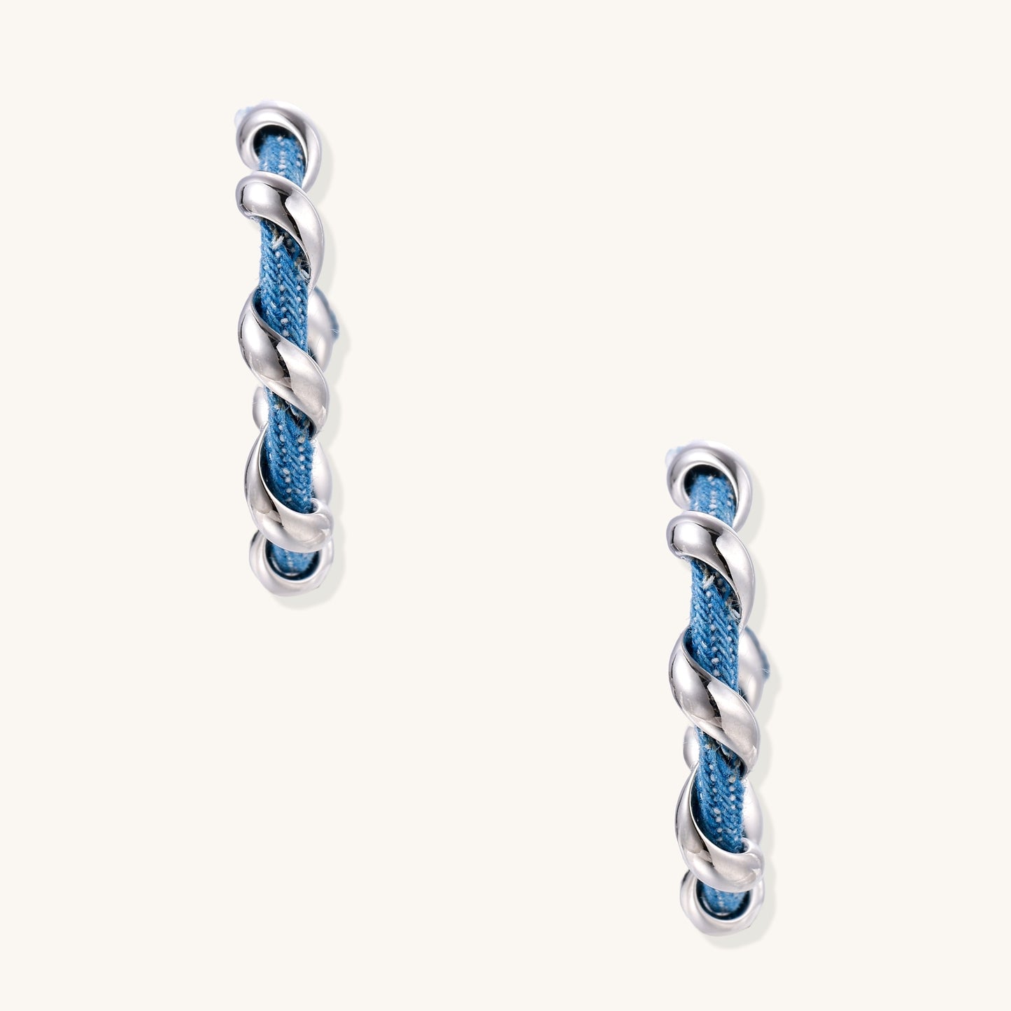 Intertwined Calm Denim Hoops