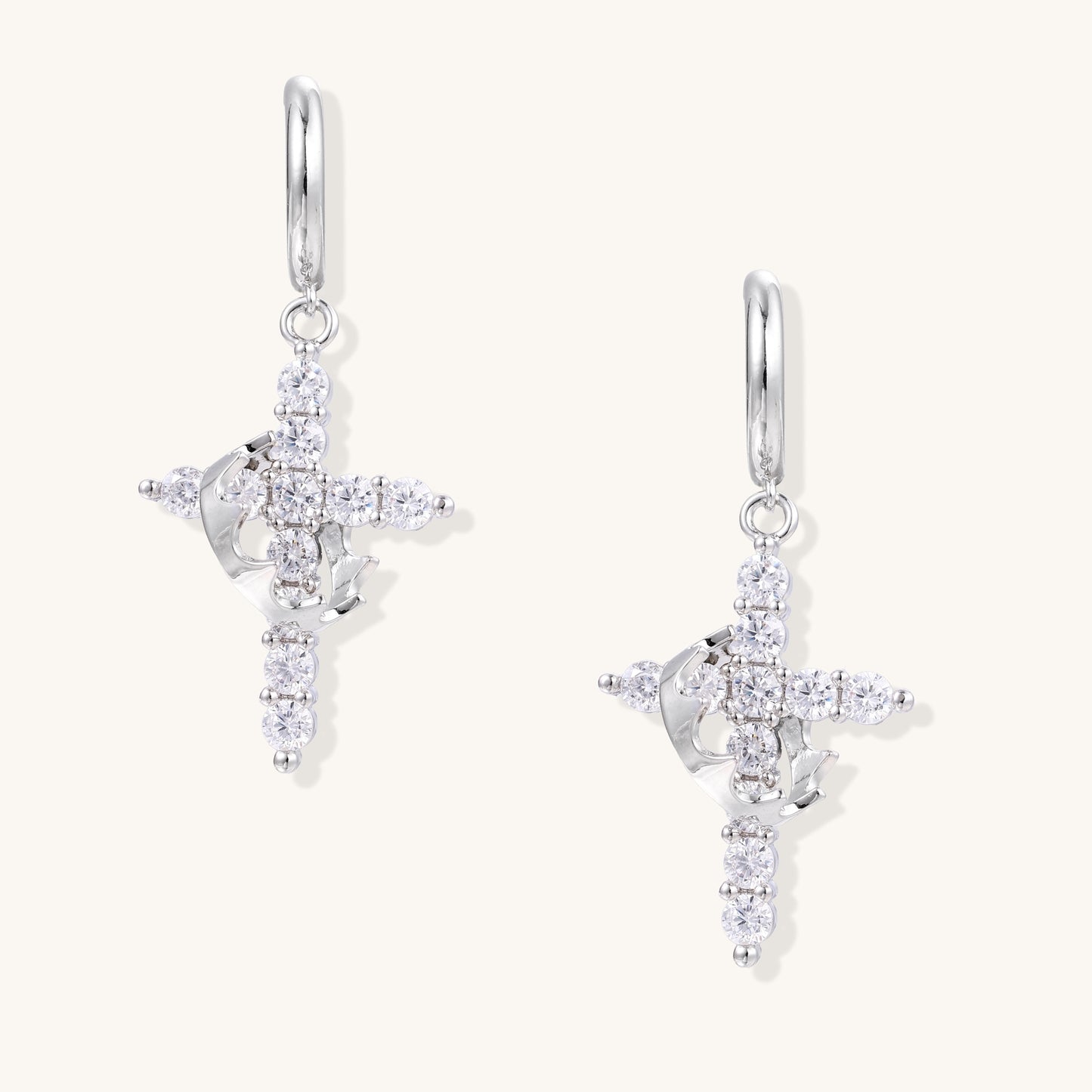 Celestial Harmony Cross Earrings