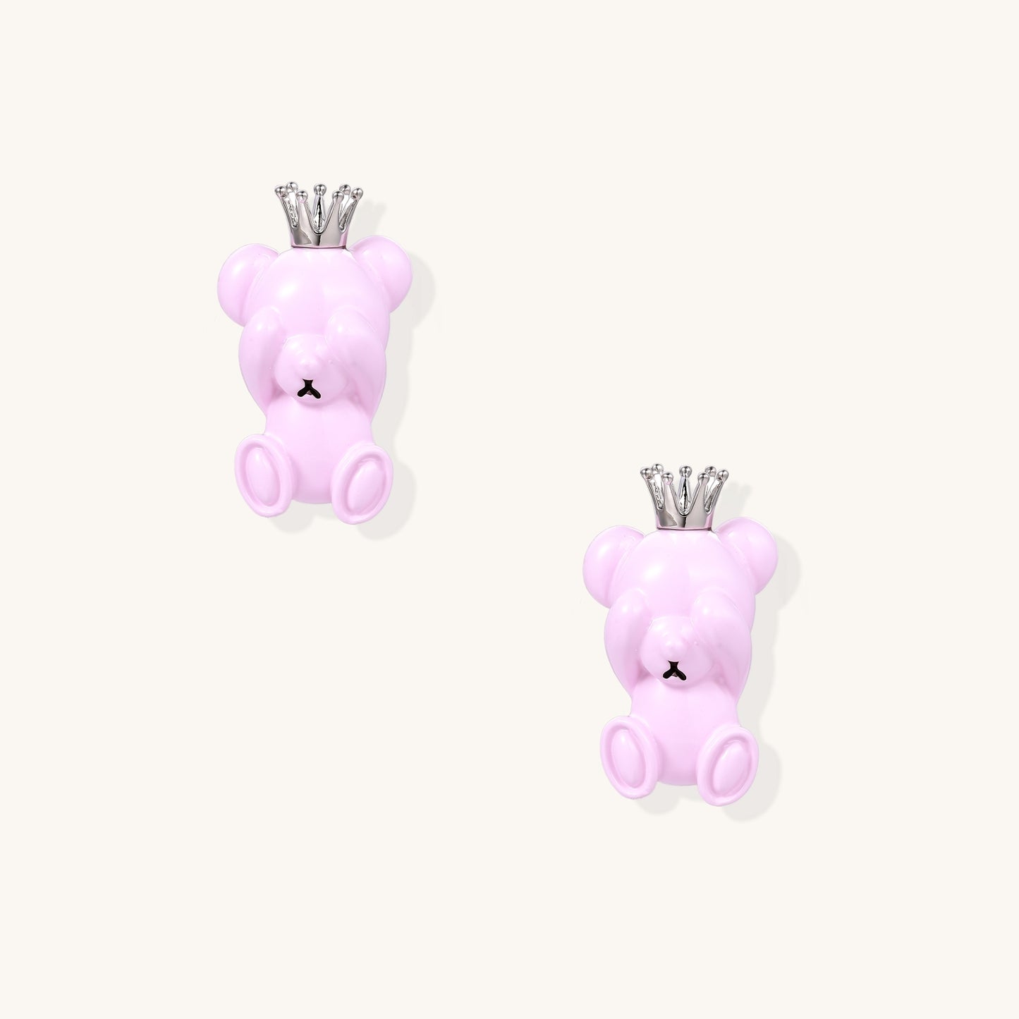 Crowned Serenity Bear Earrings