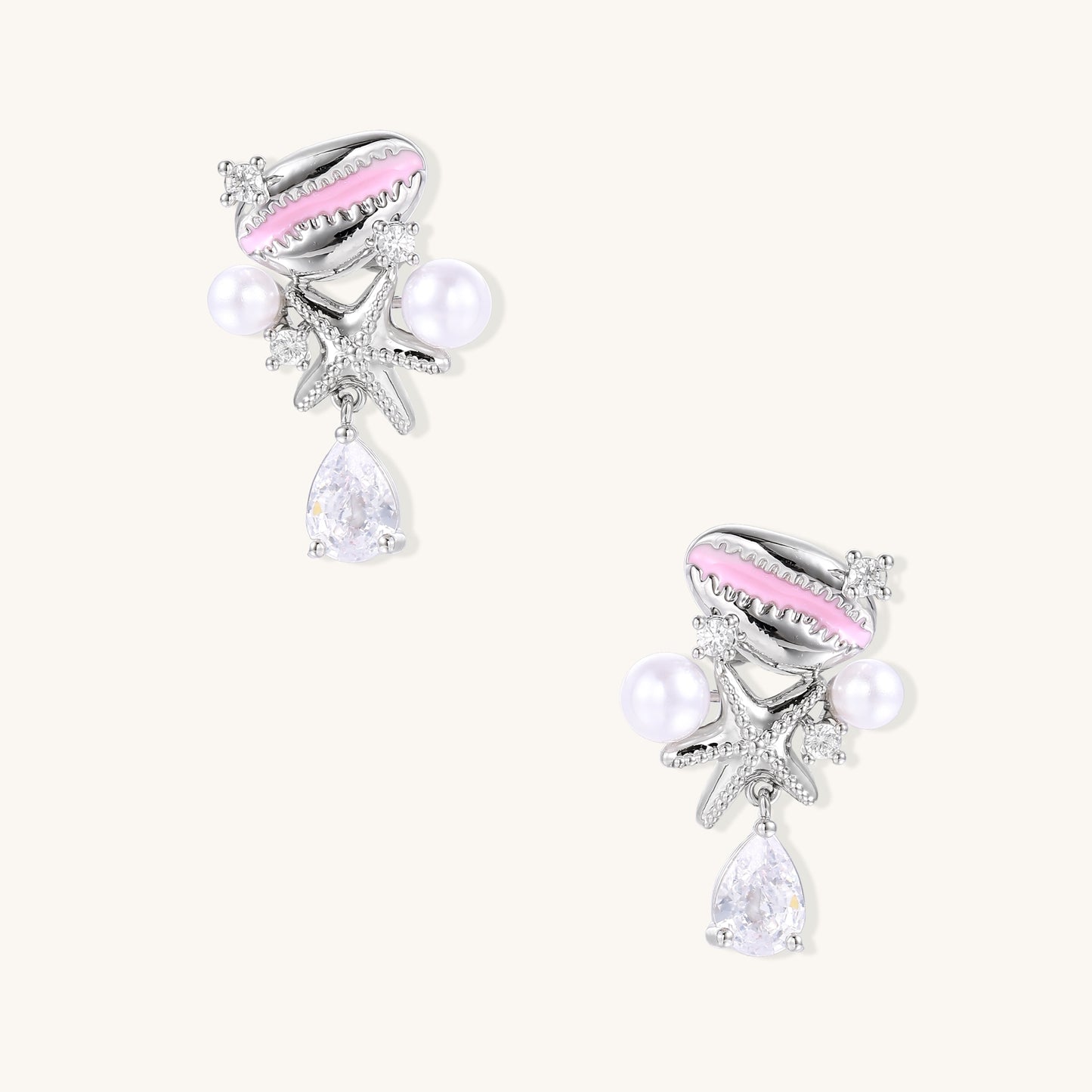 Ocean Vibes Drop Earrings with Shell Design
