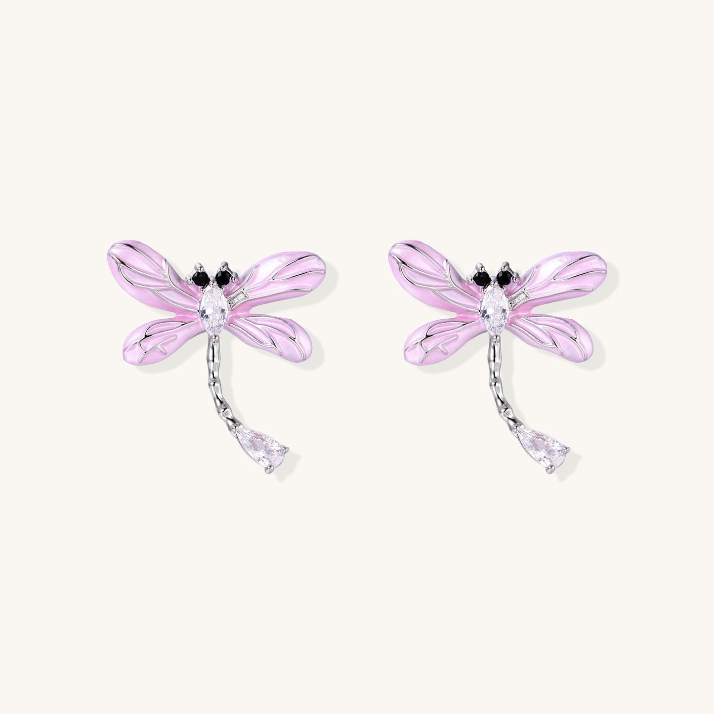 Statement Purple Dragonfly Drop Earrings