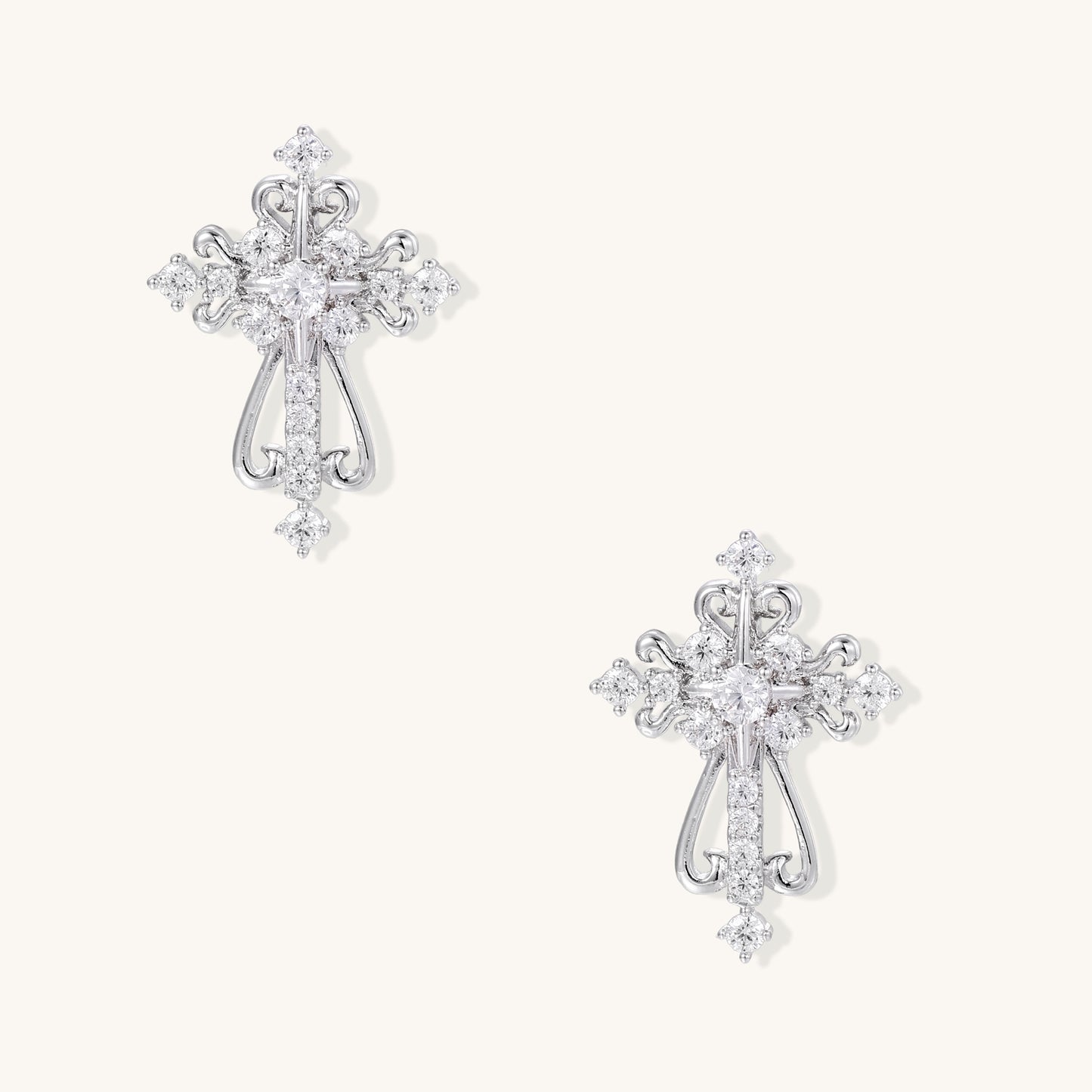 Statement Cross Drop Earrings