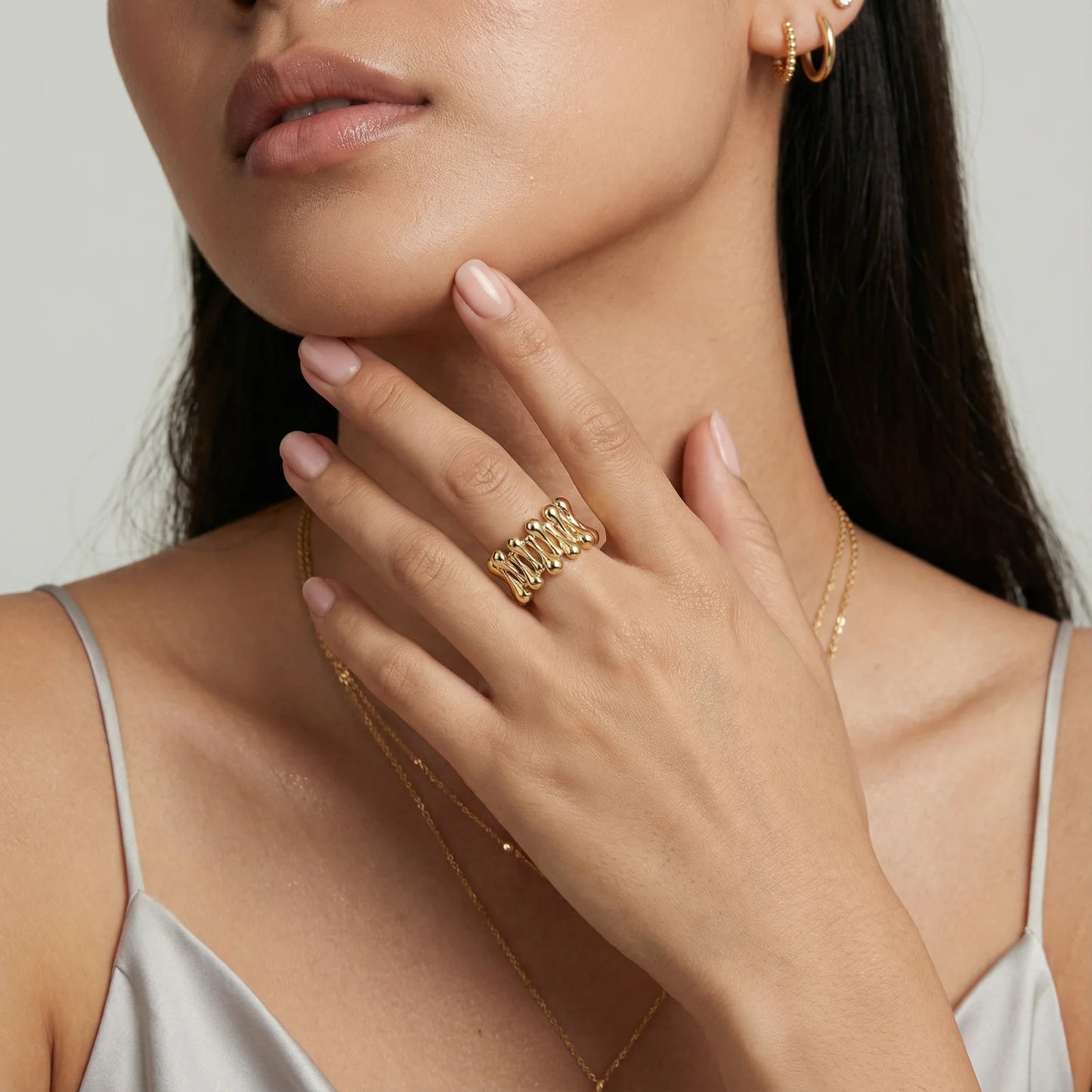 Golden Rope Sculpture Ring