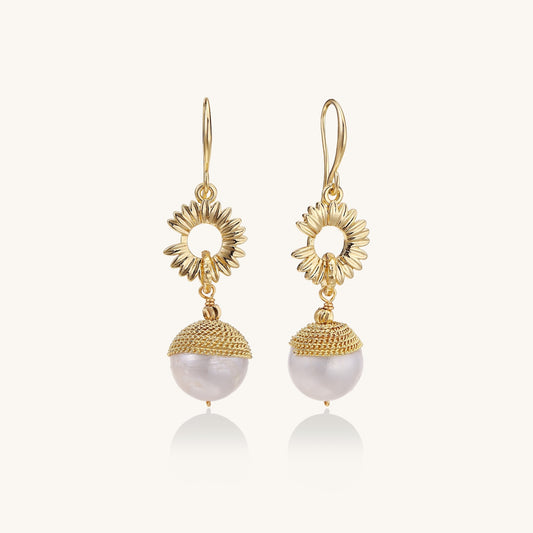 Sunlit Harmony Pearl Earrings