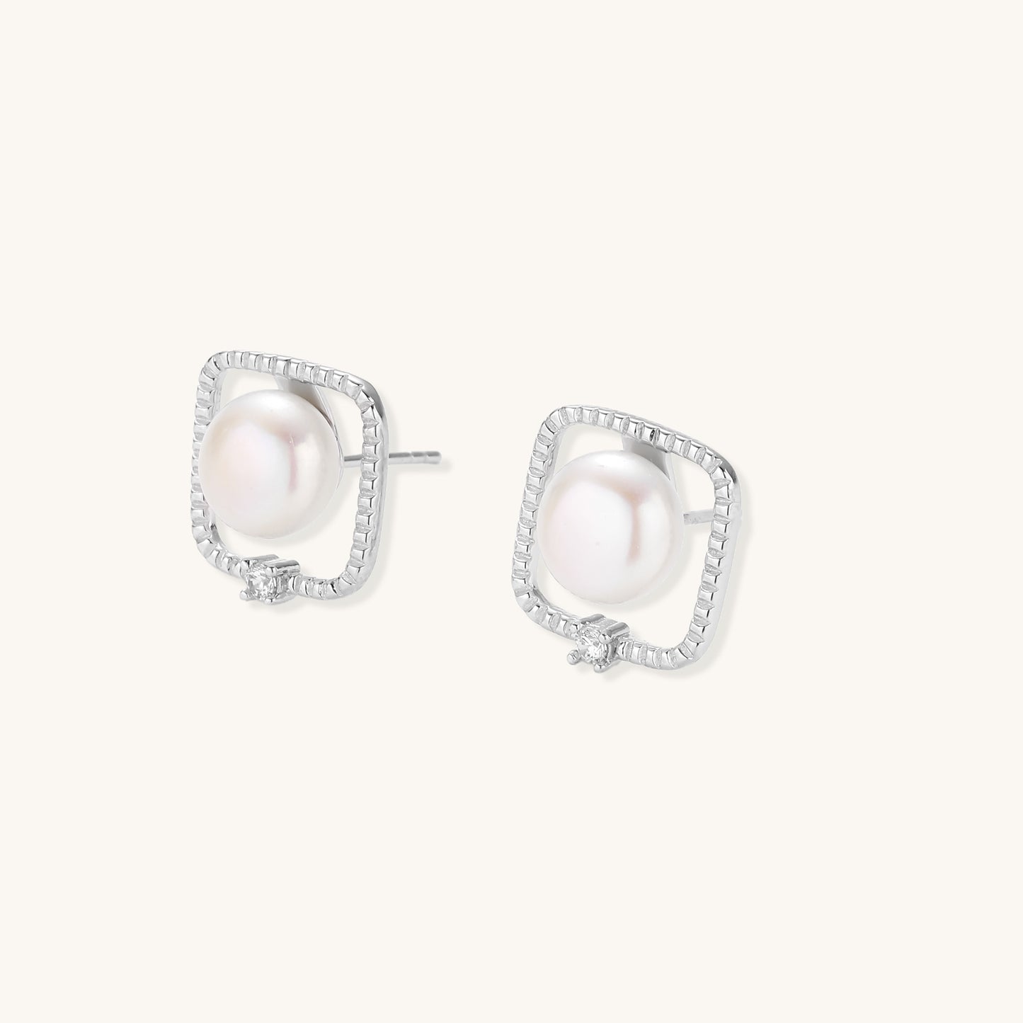 Square Pearl Studs