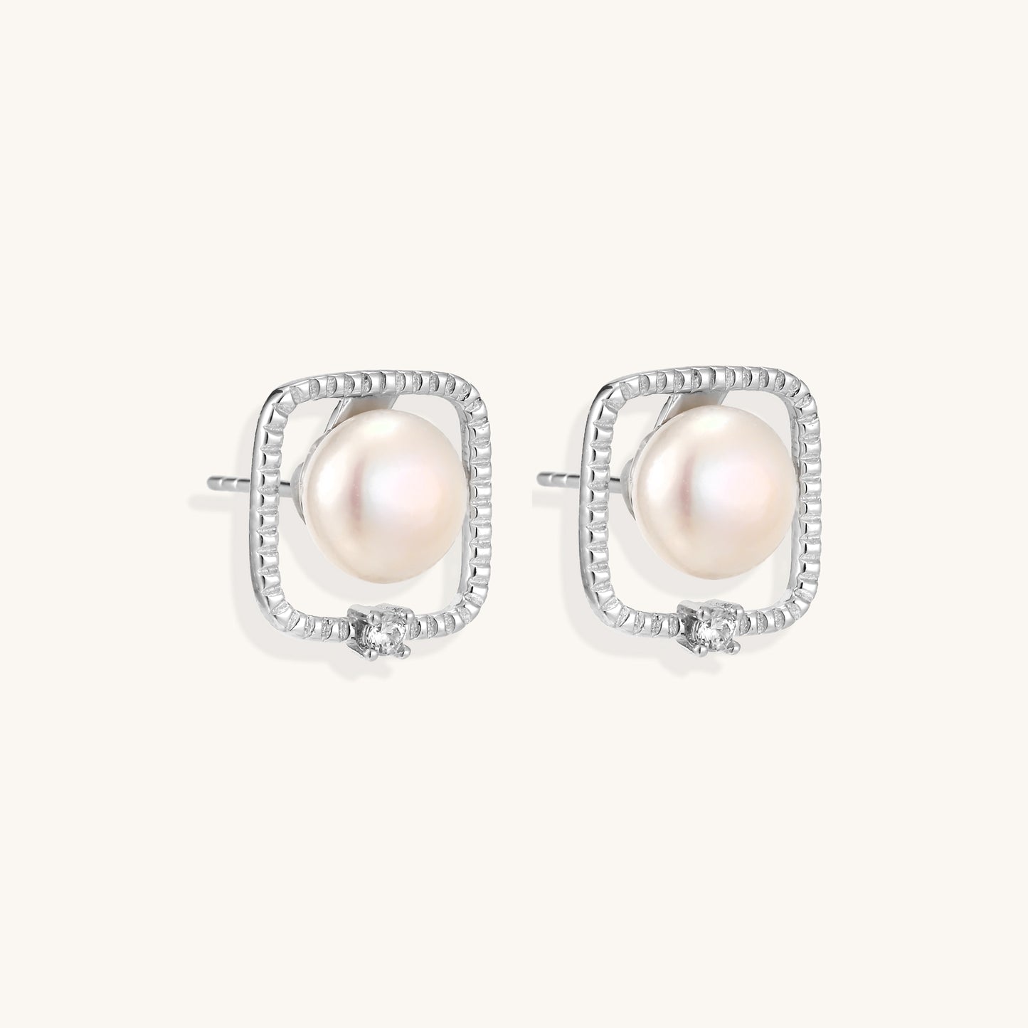 Square Pearl Studs