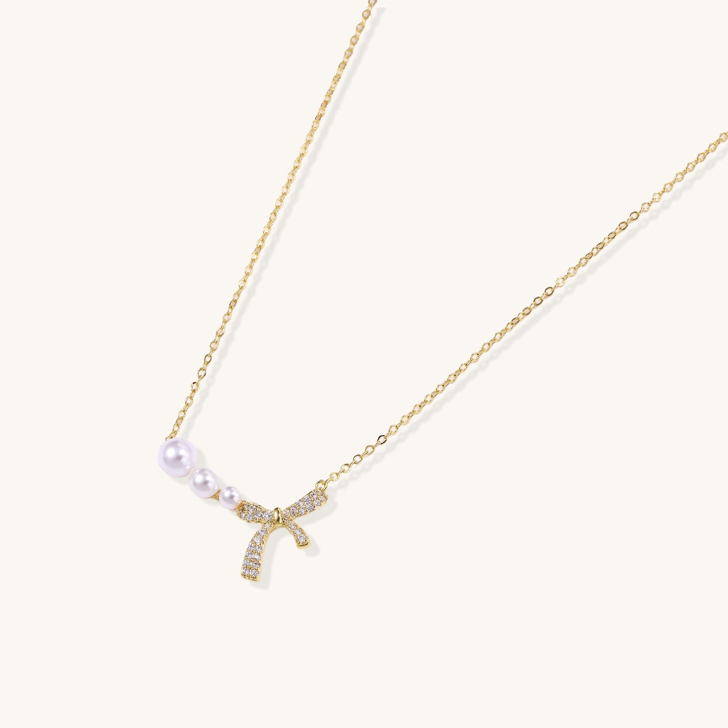 Self-Kindness Bow Pearl Necklace