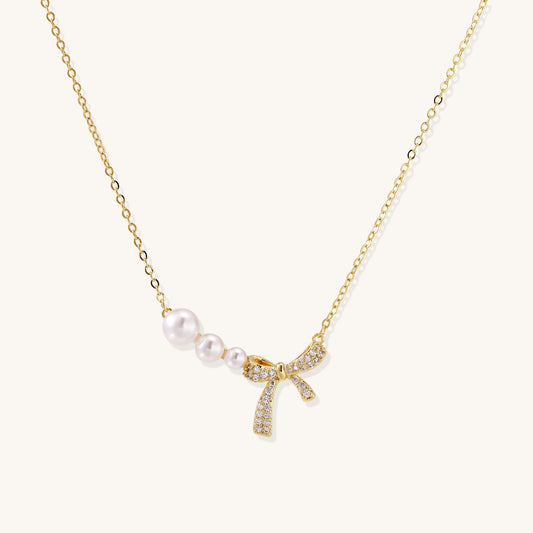Self-Kindness Bow Pearl Necklace