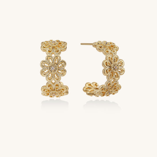 Golden Bloom Energy Hoops