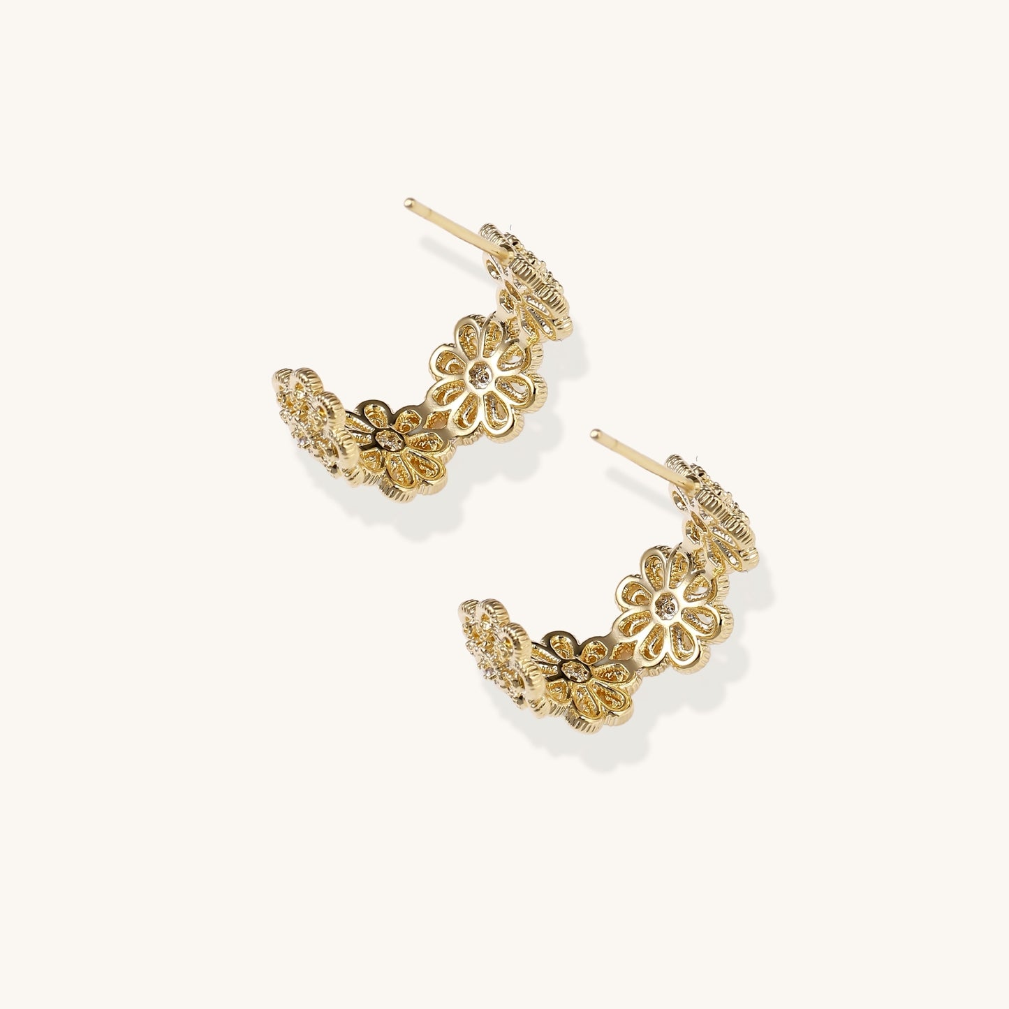 Golden Bloom Energy Hoops