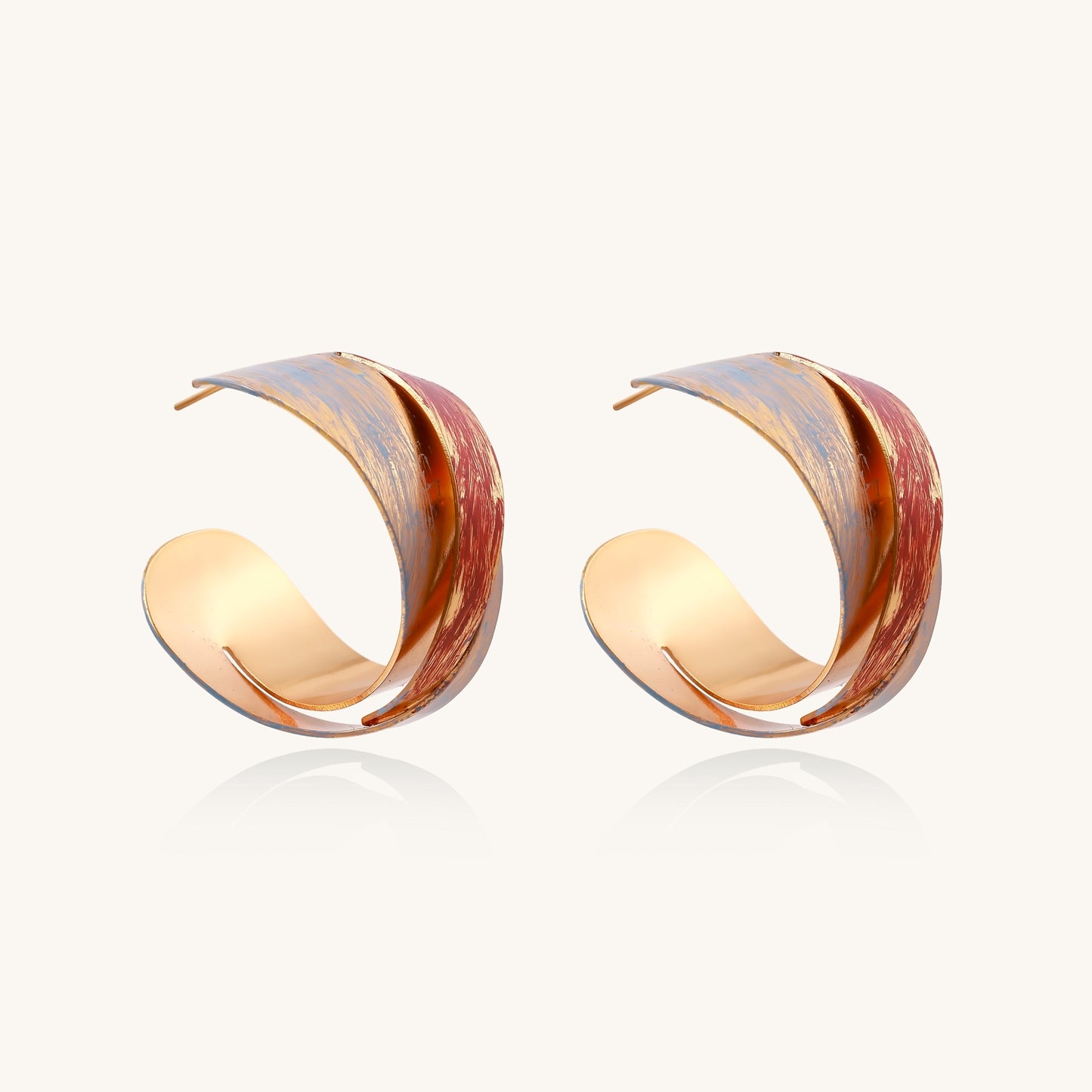 Brushed Flame Embrace Hoops