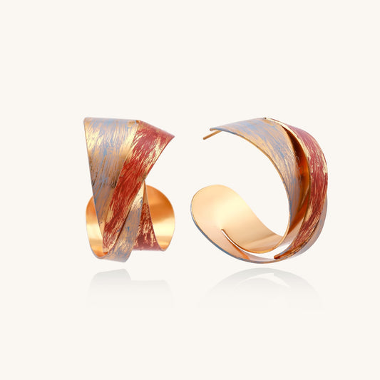 Brushed Flame Embrace Hoops