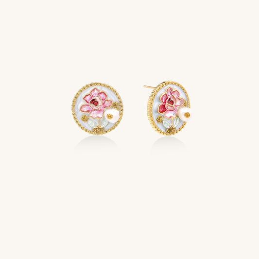 Self-Compassion Reminder Enamel Pearl Studs