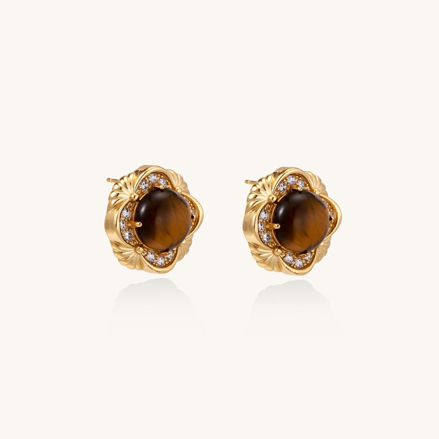 Inner Glow Tiger's Eye Studs
