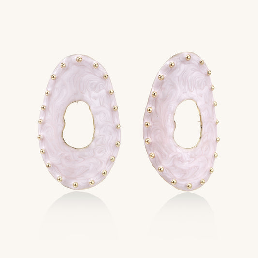Soft Embers Enamel Earrings