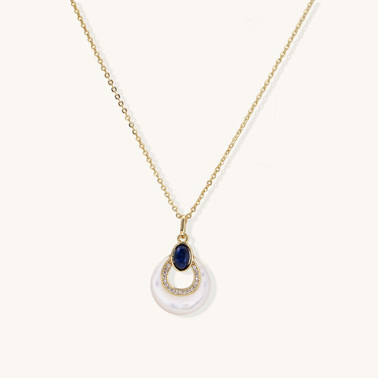Gentle Confidence Pearl & Lapis Necklace