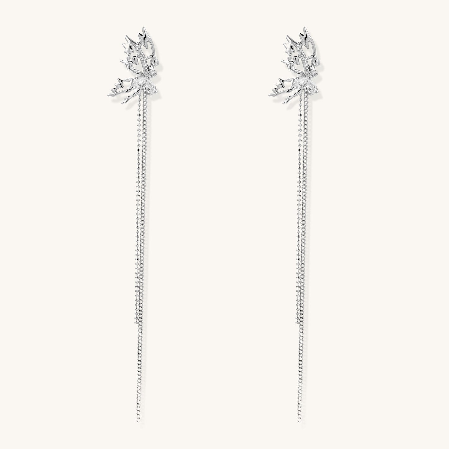 Whispers of Silver Serenity Threader Earrings