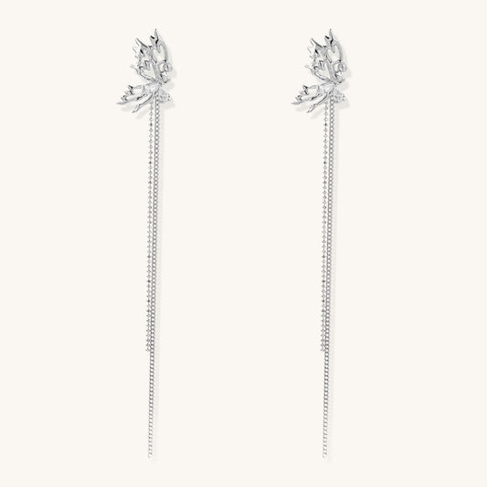 Whispers of Silver Serenity Threader Earrings