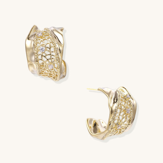 Golden Whisper Hoop Earrings