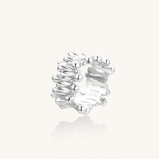 Twisted Spiral Statement Ring Gold Plated Brass