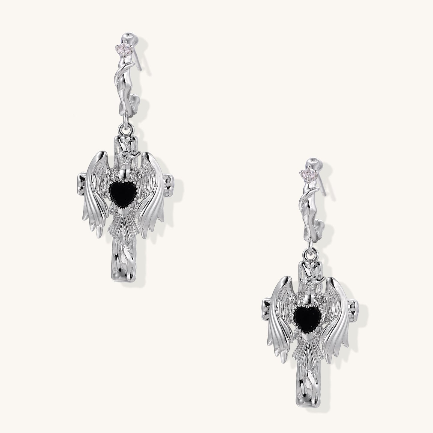 Crowned Heart Statement Earrings