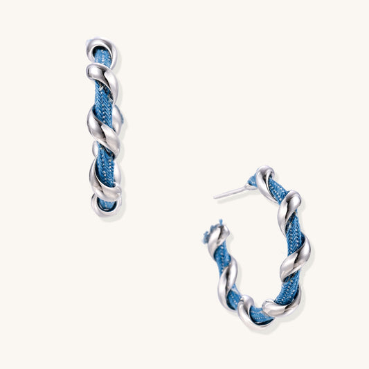 Intertwined Calm Denim Hoops