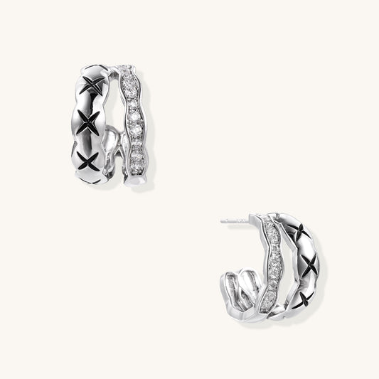 Starlit Ripple Hoop Earrings