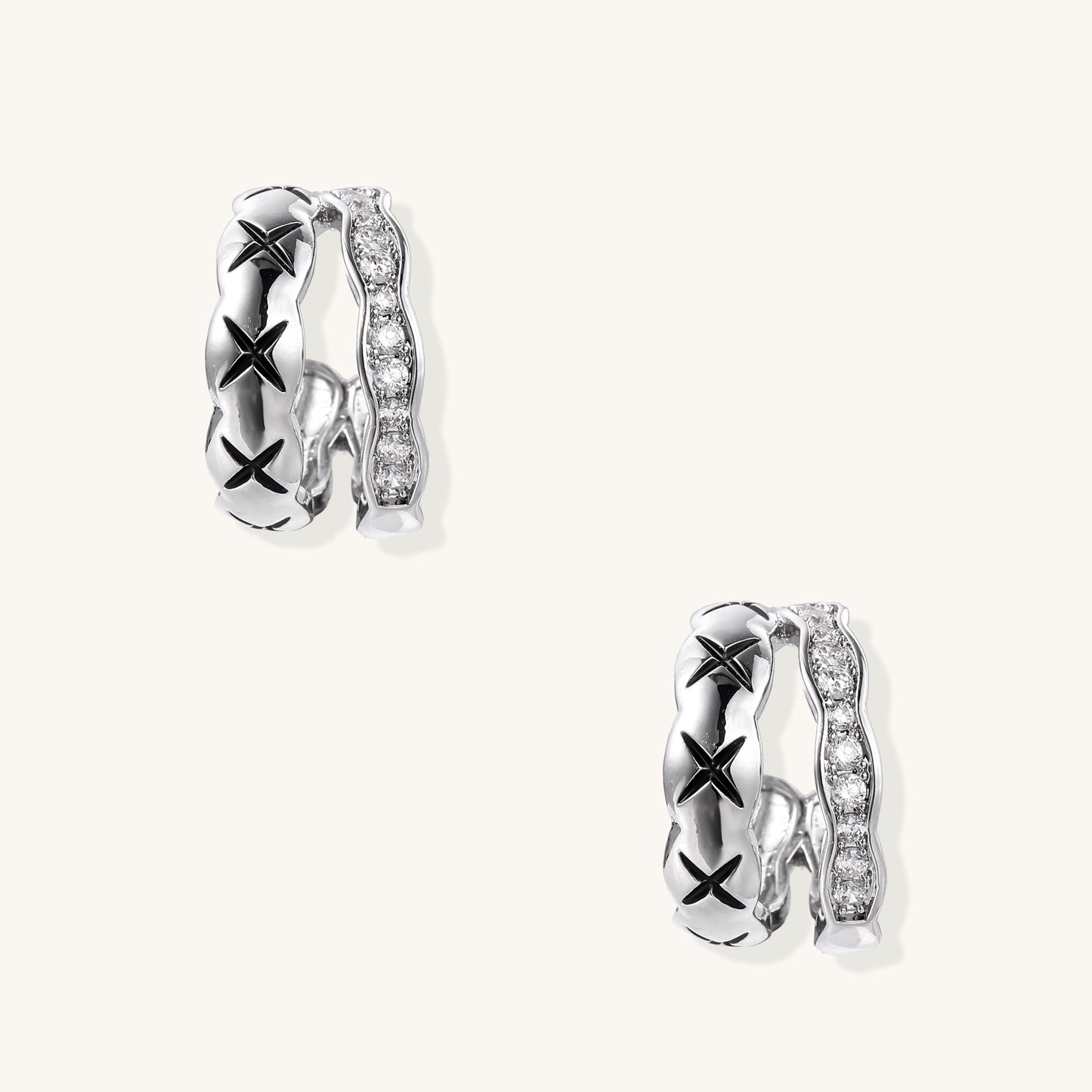 Starlit Ripple Hoop Earrings