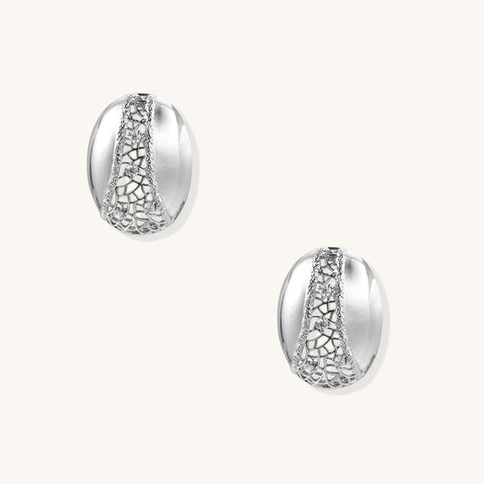 Geometric Hoop Earrings with Crystal Detail