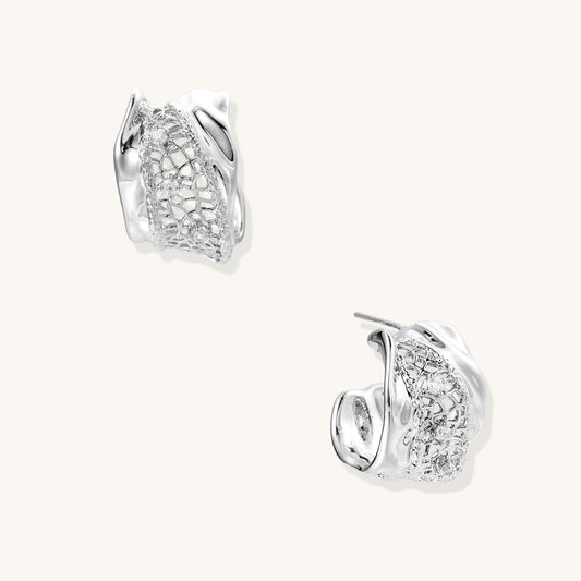 Geometric Stud Earrings with Crystal Details