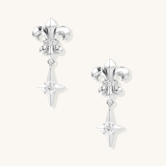 Fleur-de-Lis Starburst Drop Earrings