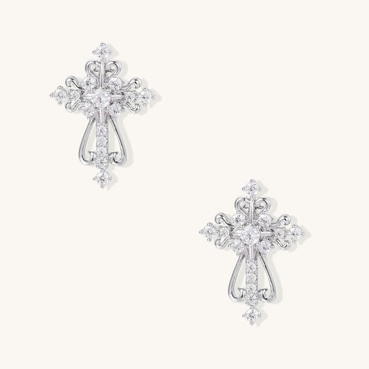 Statement Cross Drop Earrings