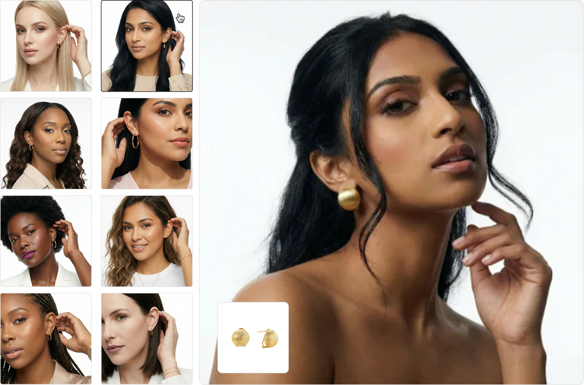 Curated model try-on images